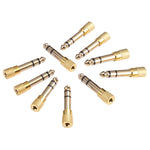 6.35mm 公轉 3.5mm 母音頻接頭轉接器（10 個裝，價格為 10 個），6.35mm 公轉 3.5mm 母
