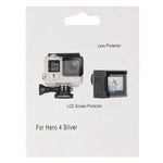 GoPro HERO4 Silver 相機超清 LCD 螢幕保護貼 + 機身玻璃鏡頭保護膜，HERO4 Silver