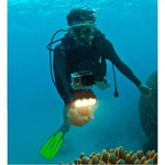 30 米防水攝影燈，3 模式手電筒，含底座安裝座與螺絲，適用 GoPro、Insta360、DJI 及其他運動相機，30 米防水