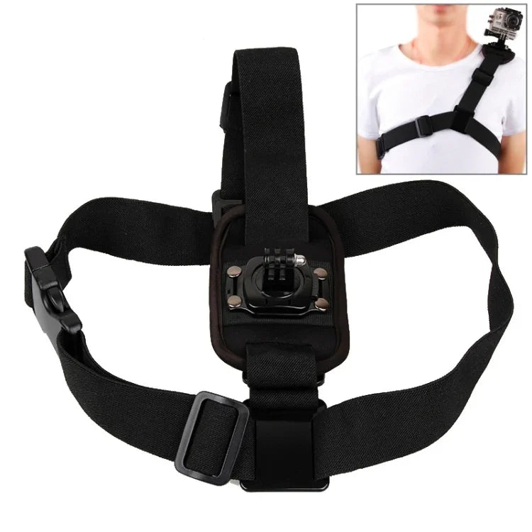 360 度旋轉專用運動單肩 DV 胸帶，適用 GoPro、Insta360、DJI 及其他運動相機，單肩背帶