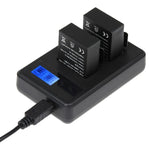 GP158-B LCD 螢幕雙電池充電器，適用於 GoPro HERO3+ /3 (AHDBT-301, AHDBT-302)，顯示充電容量，適用於 GoPro HERO3+ /3