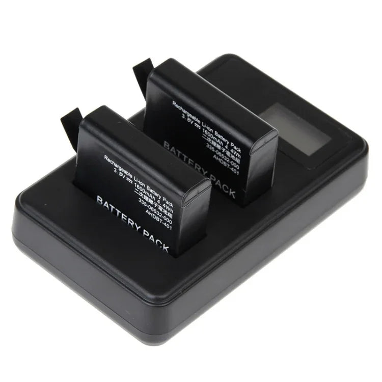 GoPro HERO4 (AHDBT-401) 專用 LCD 螢幕雙電池充電器，顯示充電容量 (GP258-C)，適用於 GoPro HERO4