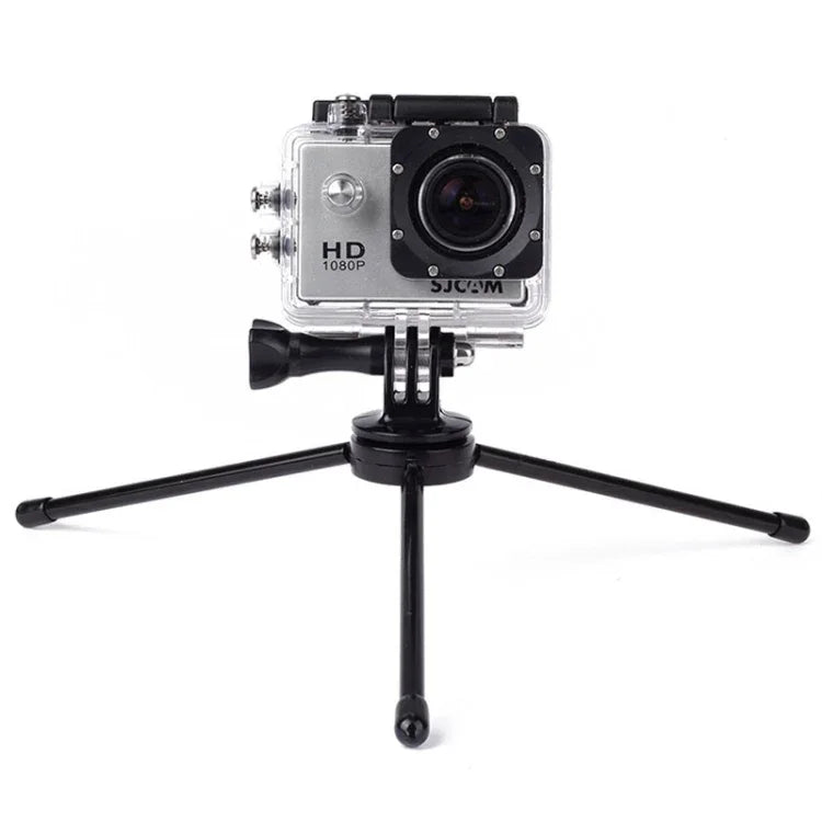 Portable Folding Metal Tripod for PULUZ Action Sports Cameras Jaws Flex Clamp Mount for GoPro, Insta360, DJI and Other Action Cameras, Metal Tripod