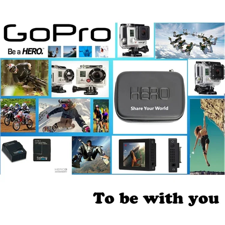 防震防水便攜旅行收納盒，適用於 GoPro、Insta360、DJI 及其他運動相機配件，尺寸：32cm x 22cm x 7cm