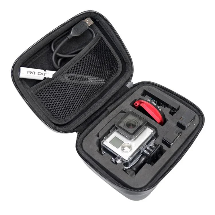 防震防水便攜旅行收納盒，適用於 GoPro、Insta360、DJI 及其他運動相機配件，尺寸：16cm x 12cm x 7cm