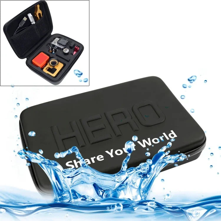 防震防水便攜旅行盒 適用於 GoPro、Insta360、DJI 及其他運動相機配件，尺寸：22cm x 16cm x 7cm，尺寸：22cm x 16cm x 7cm