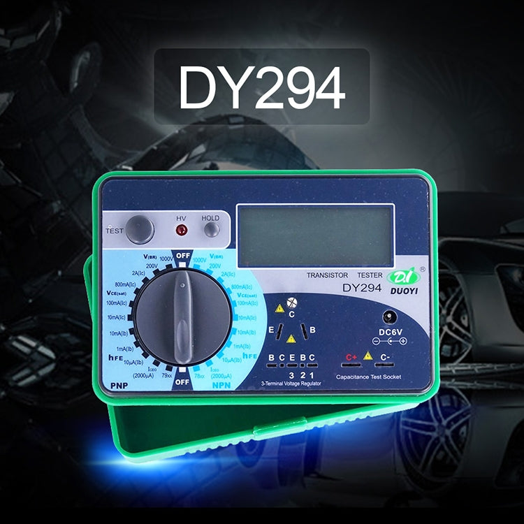 DY294 專業 2.7 吋 LCD 數位晶體管參數測試儀（4*AA）