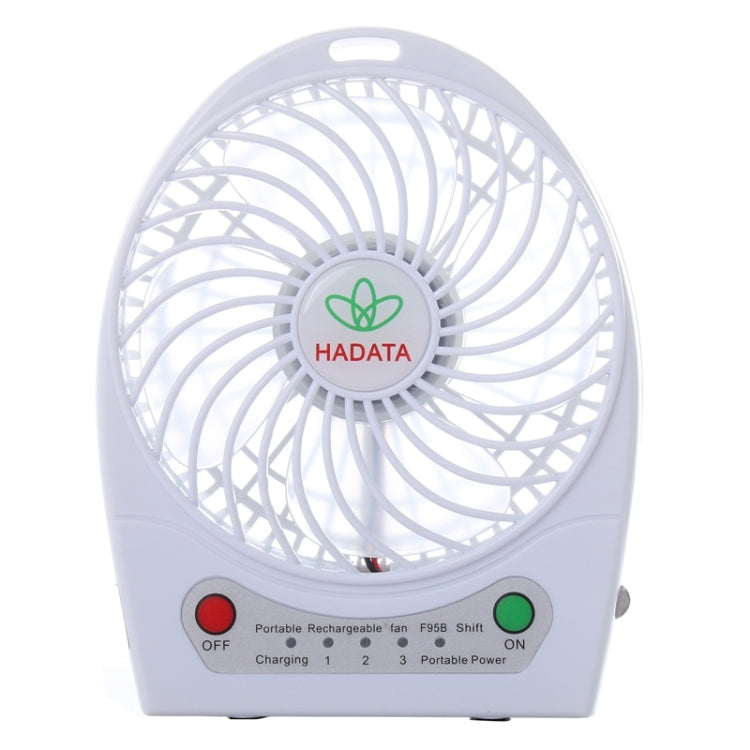 Hadata 4.3 吋便攜 USB／鋰離子電池供電可充電風扇，三段風速調節及夾子