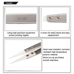BEST BST-72-MZ 302不鏽鋼高溫耐陶瓷尖鑷子，BST-72-MZ
