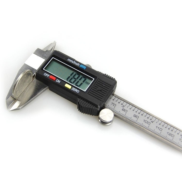 LCD數位游標卡尺/微米尺，測量範圍：150 mm（6英吋），150 mm游標卡尺
