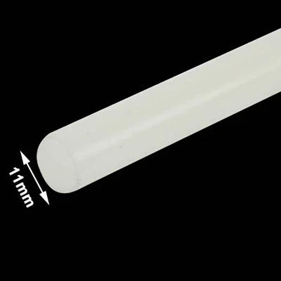 10支實用透明白色熱熔膠棒，尺寸：270 x 11mm（一包10支，價格為10支），270 x 11mm
