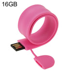 矽膠手環USB隨身碟，16GB容量，16GB（橙色）、16GB（粉色）、16GB（紫色）