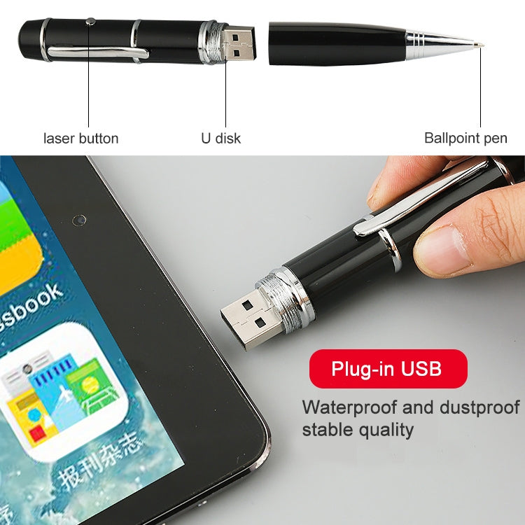 3 合 1 雷射筆風格 USB 隨身碟，銀色（8GB），8GB（銀色）