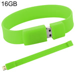 16GB矽膠手環USB 2.0隨身碟，16GB（綠色）