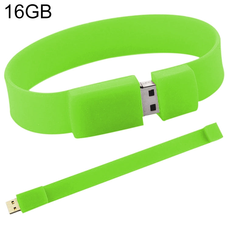16GB矽膠手環USB 2.0隨身碟，16GB（綠色）