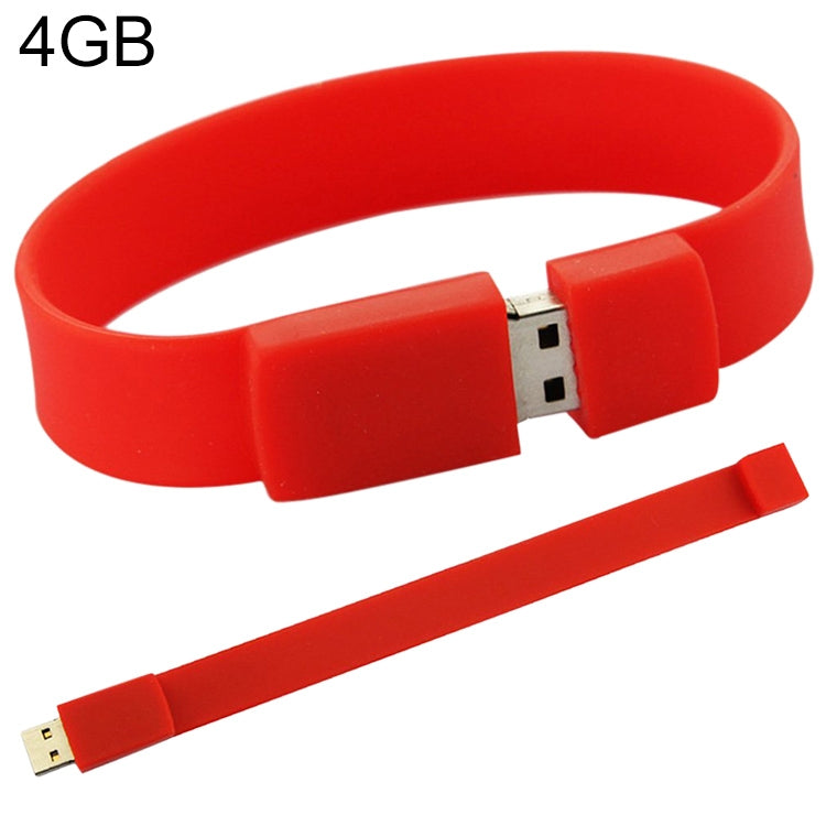 4GB矽膠手環USB 2.0隨身碟，4GB