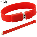 4GB矽膠手環USB 2.0隨身碟，4GB