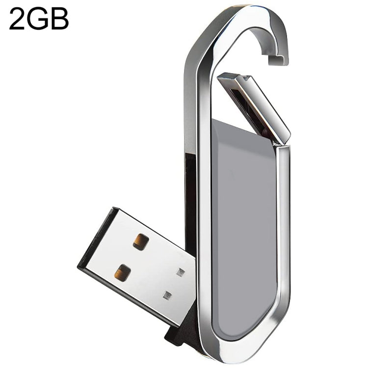 2GB 金屬鑰匙圈造型 USB 2.0 隨身碟（灰色），2GB（灰色）