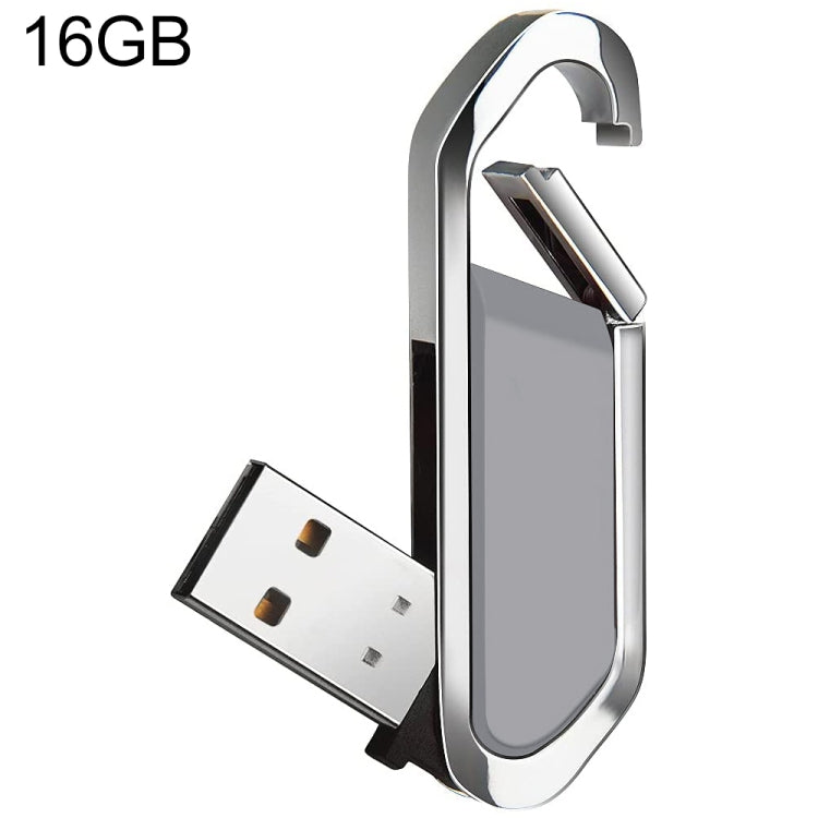 16GB 金屬鑰匙圈造型 USB 2.0 隨身碟，16GB（灰色）