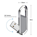 16GB 金屬鑰匙圈造型 USB 2.0 隨身碟，16GB（灰色）