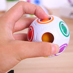 Magic Rainbow Ball Magic Cube Puzzle Cube, (White)