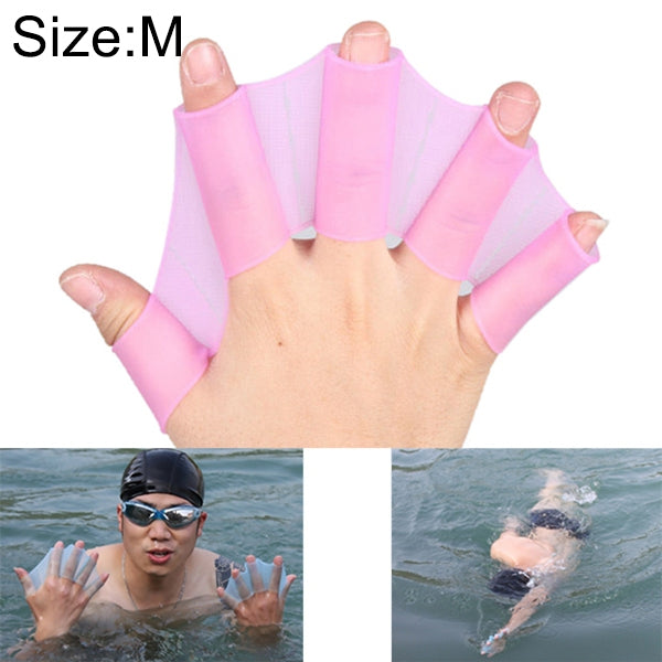 矽膠游泳蹼手蹼訓練手套，M，尺寸：M 綠色，尺寸：M 藍色，尺寸：M 品紅