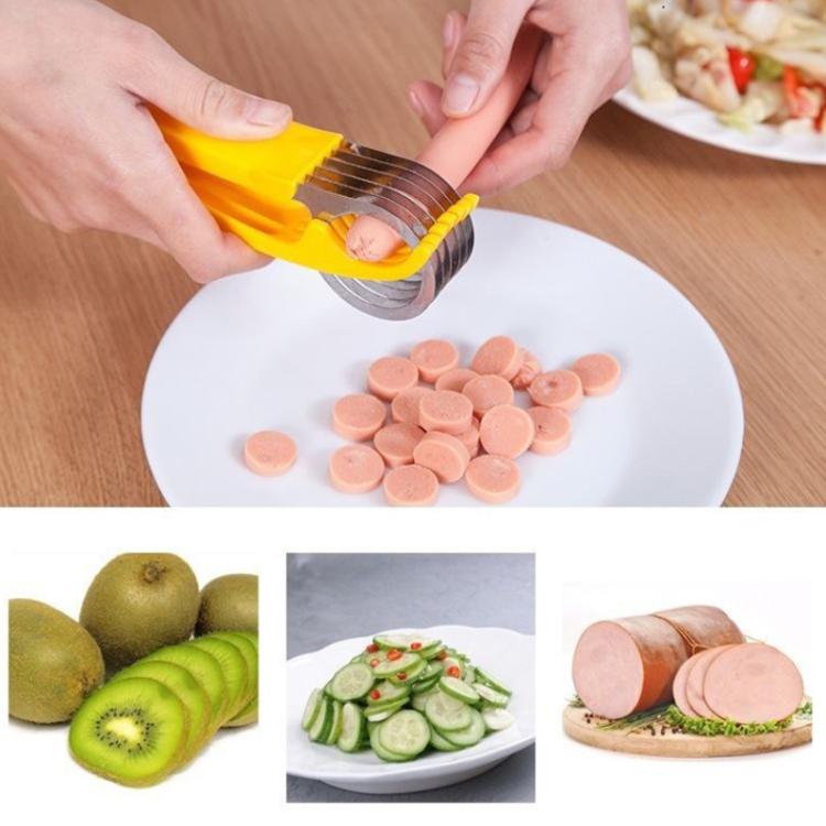LsCook廚房工具香蕉切片器切割器水果沙拉用香蕉切片器