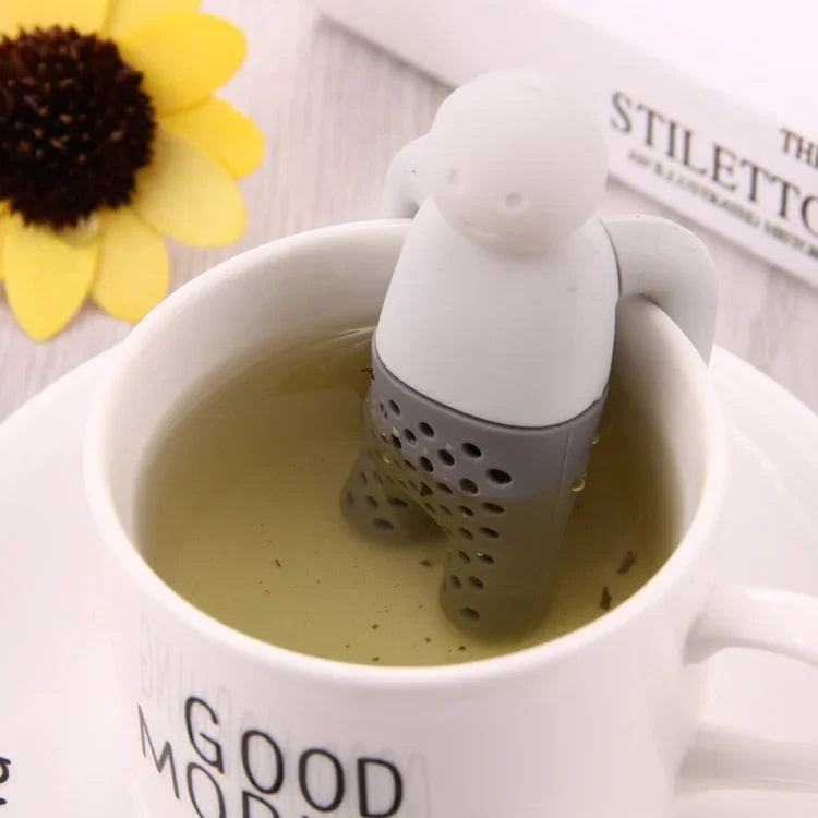 可愛Mr Tea矽膠茶葉過濾器，可愛Mr Tea