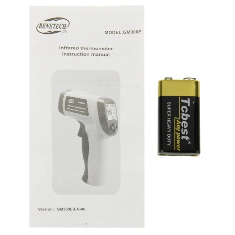 BENETECH GM300E 數位雷射點紅外線溫度計，溫度範圍：-50 至 420 攝氏度，GM300E