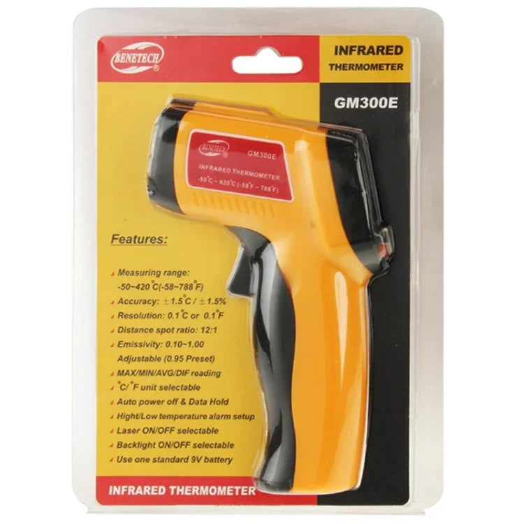 BENETECH GM300E 數位雷射點紅外線溫度計，溫度範圍：-50 至 420 攝氏度，GM300E