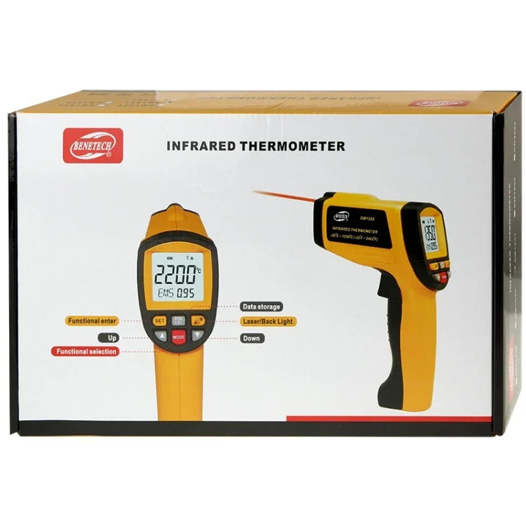 BENETECH GM1651 USB 數位顯示溫度槍手持紅外線 IR 溫度計，測量範圍：-30~1650°C，GM1651