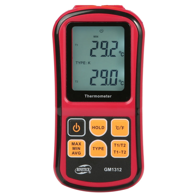 BENETECH GM1312 2.4 吋 LCD 螢幕熱電偶溫度計，測量 J、K、T、E、N 及 R 型，測量範圍：-50~300°C