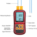 BENETECH GM1312 2.4 吋 LCD 螢幕熱電偶溫度計，測量 J、K、T、E、N 及 R 型，測量範圍：-50~300°C
