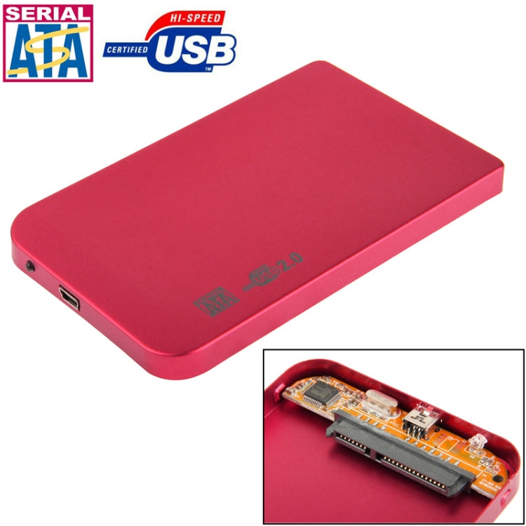 2.5 吋 SATA HDD 外接盒，尺寸：126mm x 75mm x 13mm，SATA（黑色）、SATA（銀色）、SATA（藍色）、SATA（紅色）