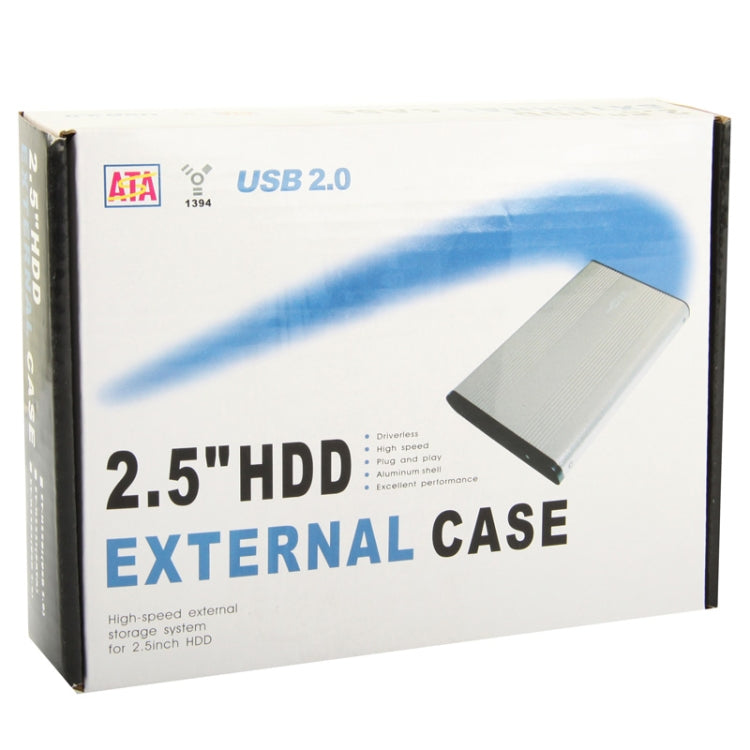 2.5 吋 SATA HDD 外接盒，尺寸：126mm x 75mm x 13mm，SATA（黑色）、SATA（銀色）、SATA（藍色）、SATA（紅色）