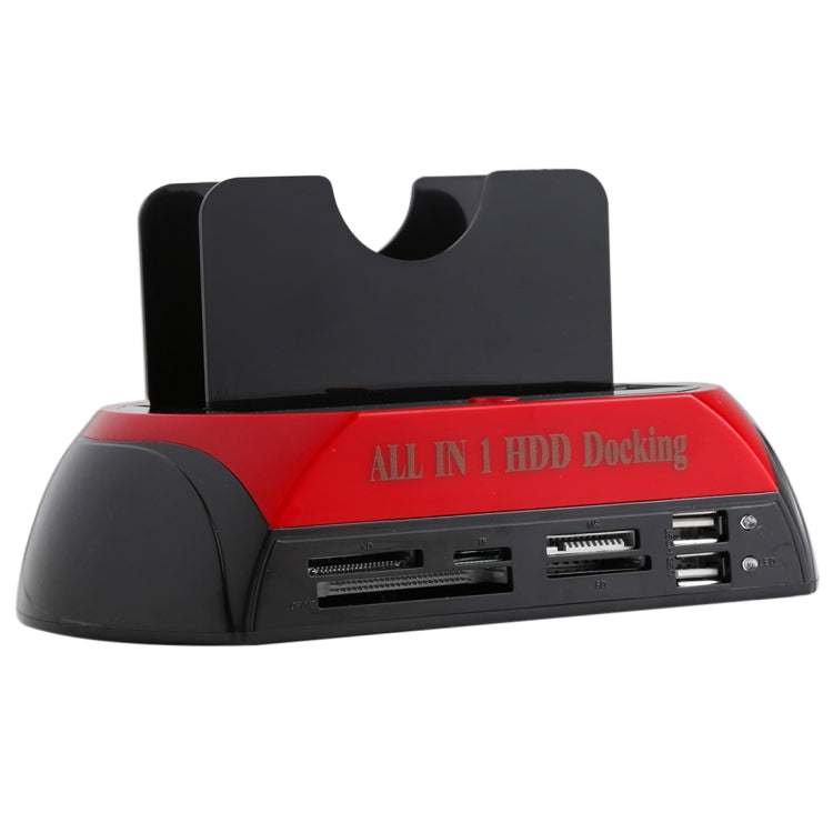 全合一雙槽 2.5 吋/3.5 吋 SATA/IDE HDD 擴充座 含讀卡器與集線器