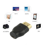 鍍金 HDMI 19 針公頭轉微型 HDMI 母頭轉接器，HDMI 公頭轉微型 HDMI 母頭