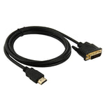 1.8m HDMI (Type-A) 公頭轉 DVI 24+1 針公頭轉接線