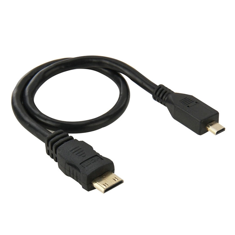 30cm 迷你 HDMI 公頭轉微型 HDMI 公頭轉接線，微型 HDMI 公頭，長度：30cm