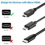 30cm 迷你 HDMI 公頭轉微型 HDMI 公頭轉接線，微型 HDMI 公頭，長度：30cm