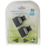 30m HDMI 轉雙埠 RJ45 網路線延長器，支援 Cat 5e/6 3D HDTV，雙 RJ45 黑色