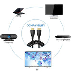 1.4 版本，鍍金 19 針 HDMI 公頭轉 HDMI 公頭捲線，支援 3D / 乙太網路，長度：60cm（可延長至 2m），HDMI AM 轉 AM