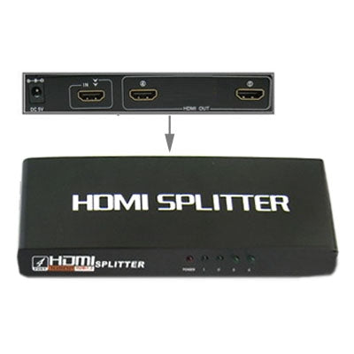 2 埠 1080P HDMI 分配器，1.3 版本，支援高清電視 / Xbox 360 / PS3 等
