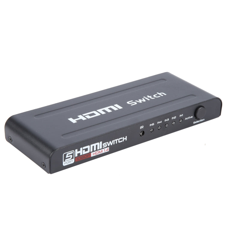全高清 1080P 5 埠 HDMI 切換器，帶遙控及 LED 指示燈，帶 LED 指示燈