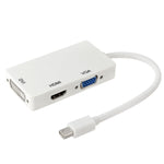 迷你 DisplayPort 公對 HDMI + VGA + DVI 母轉接線，適用 MacBook Pro Air，線長：17cm，迷你 DP 轉 HDMI+VGA+DVI（黑色），迷你 DP 轉 HDMI+VGA+DVI（白色）