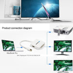 迷你 DisplayPort 公對 HDMI + VGA + DVI 母轉接線，適用 MacBook Pro Air，線長：17cm，迷你 DP 轉 HDMI+VGA+DVI（黑色），迷你 DP 轉 HDMI+VGA+DVI（白色）