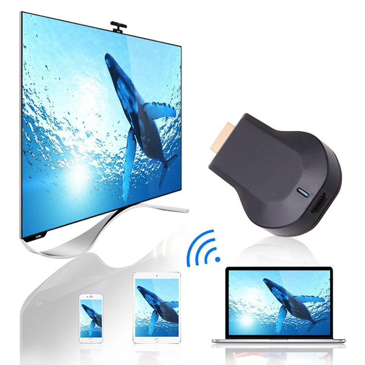 M2 安卓 1080P Ezcast HDMI 接收器 / HDMI AirPlay DLNA WIFI 顯示接收器，支援 Android OS / iOS / MAC OS / Windows 裝置，支援線上分享至電視 WIFI 顯示
