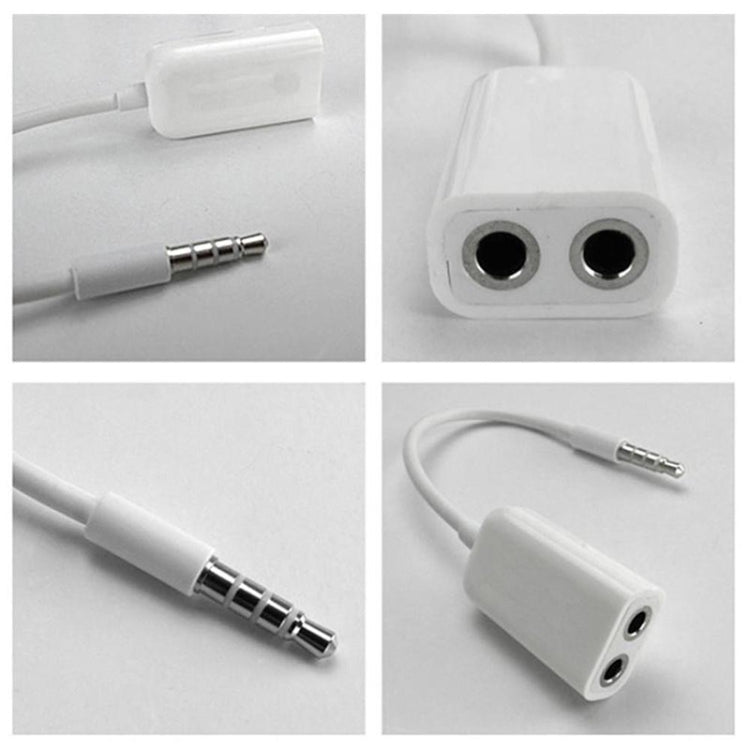 Aux 音訊線 3.5mm 轉 2 x 母頭分接器，兼容手機、平板、耳機、MP3 播放器、車用／家用立體聲等