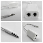 立體聲音訊 Aux 線 3.5mm 公對 2 母分接器，兼容手機、平板、耳機、MP3 播放器、車用/家用立體聲等