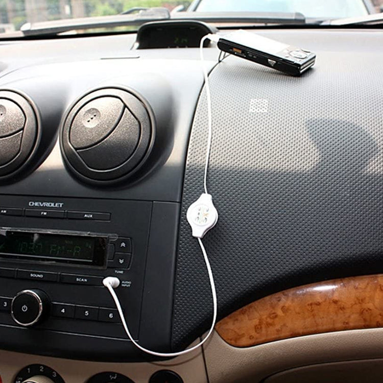 3.5mm 可伸縮 Aux 音頻線，兼容手機、平板、耳機、MP3 播放器、車用/家用立體聲等，長度：11cm 至 80cm
